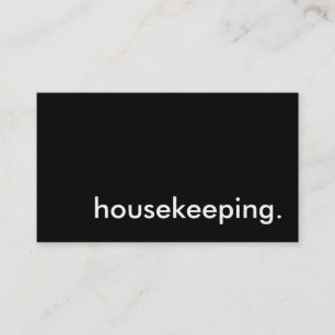 housekeeping. business card