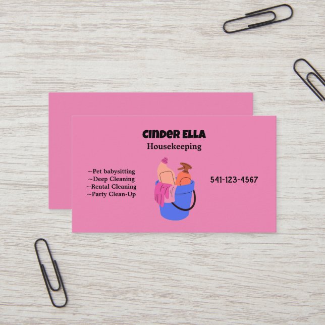 Housekeeping Business Card (Front/Back In Situ)