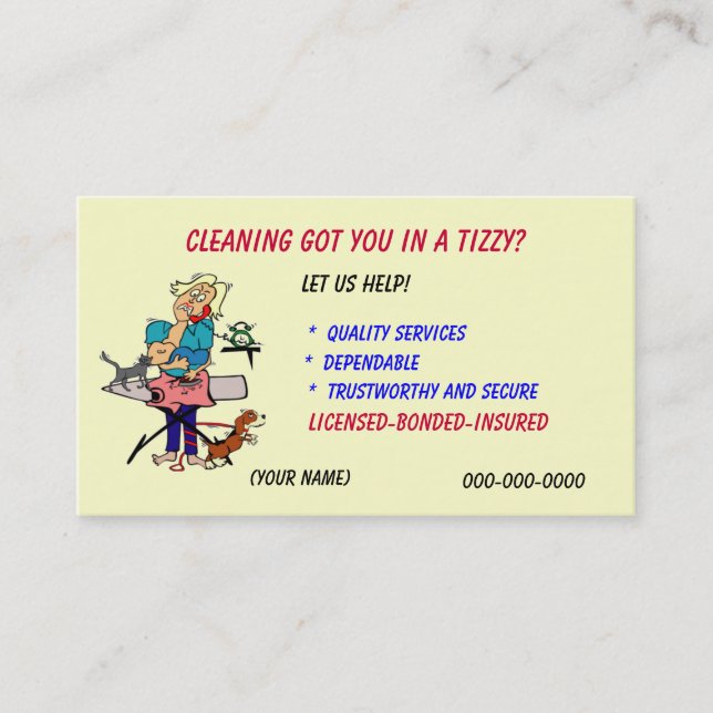 Housekeeping Business Card (Front)