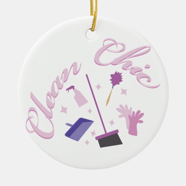 Housekeeping Equipment Ceramic Ornament (Front)