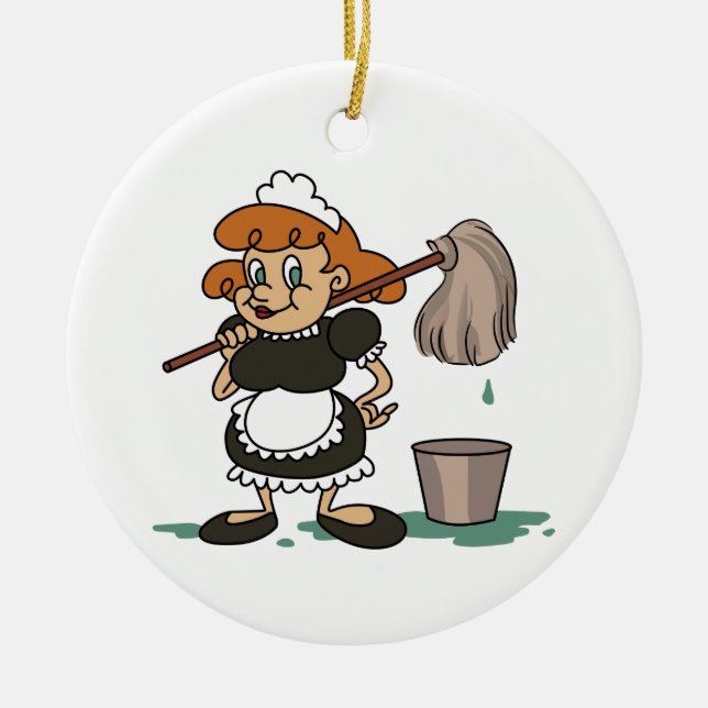 Housekeeping Maid Ceramic Ornament (Front)