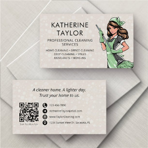 Housekeeping Maid Service Cleaning Business Card