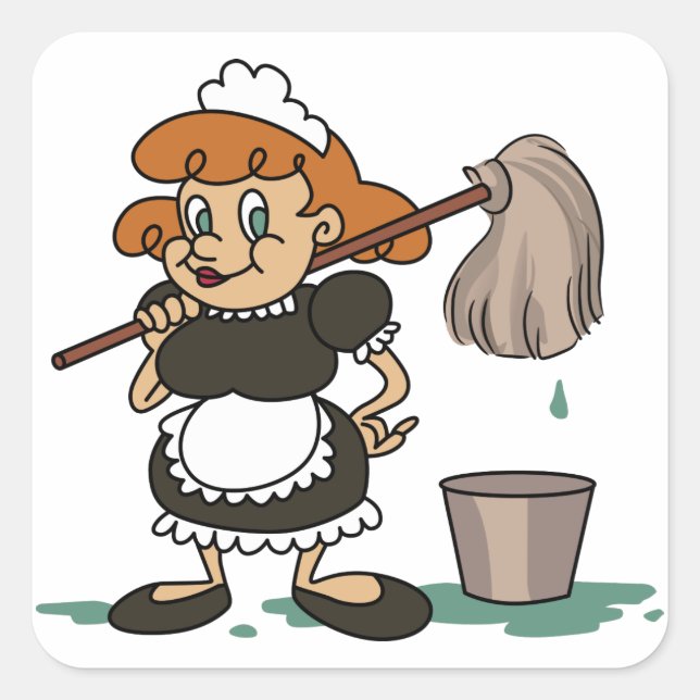 Housekeeping Maid Square Sticker (Front)