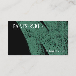 Housepainting green on black modern, minimalistic business card