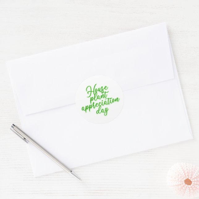 Houseplant Appreciation Day Plant Lover Classic Round Sticker (Envelope)