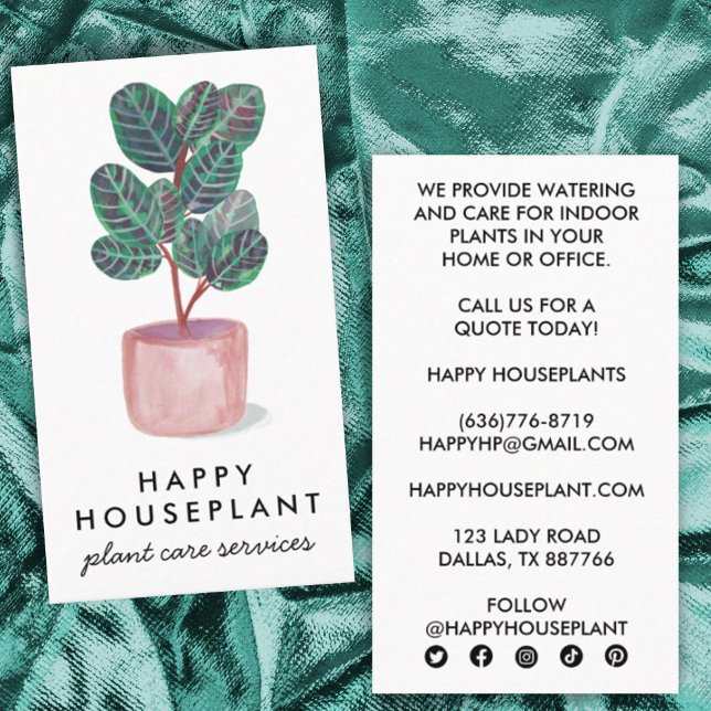 Houseplant Calathea Prayer Plant Gardening Social  Business Card (Creator Uploaded)