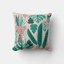 Houseplant foliage graphic cushion