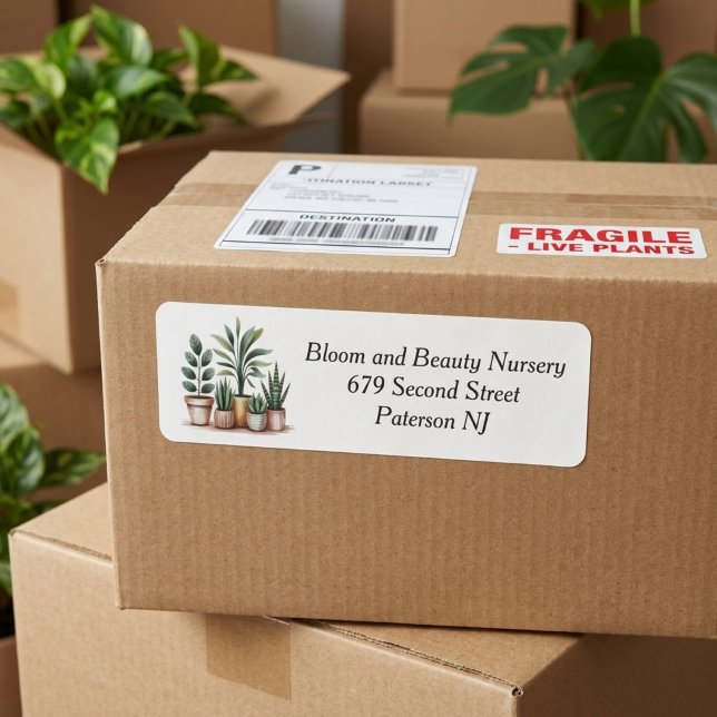 Houseplant Small Business Address Return Label (Creator Uploaded)