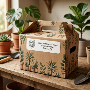 Houseplant Small Business Address Return Label Self-inking Stamp