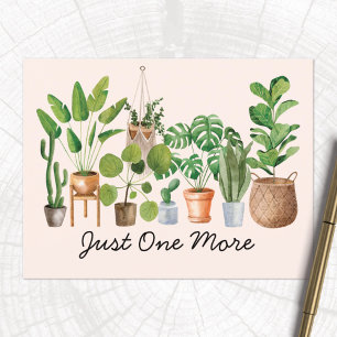 Houseplant Watercolor Gardening Quote Postcard