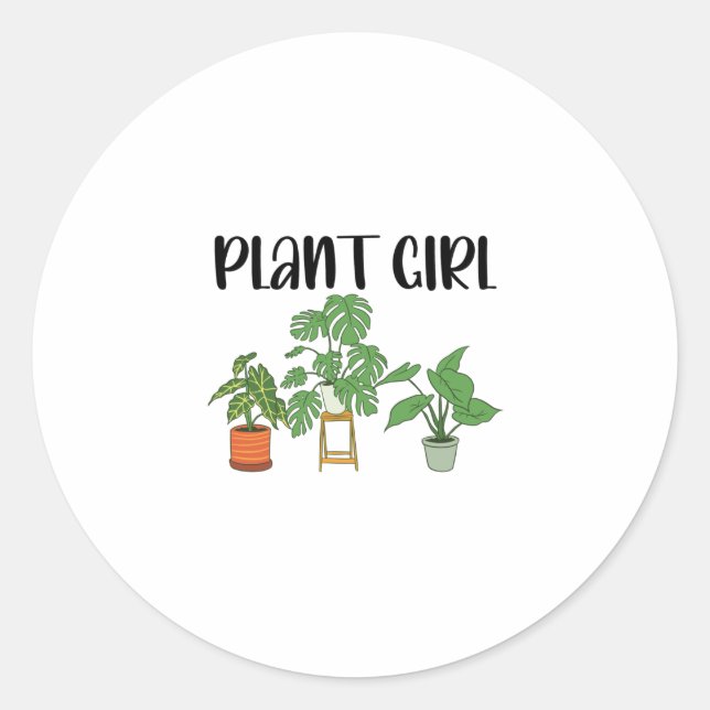 Houseplants Girls | Hobby Gardener Plant Gift Idea Classic Round Sticker (Front)