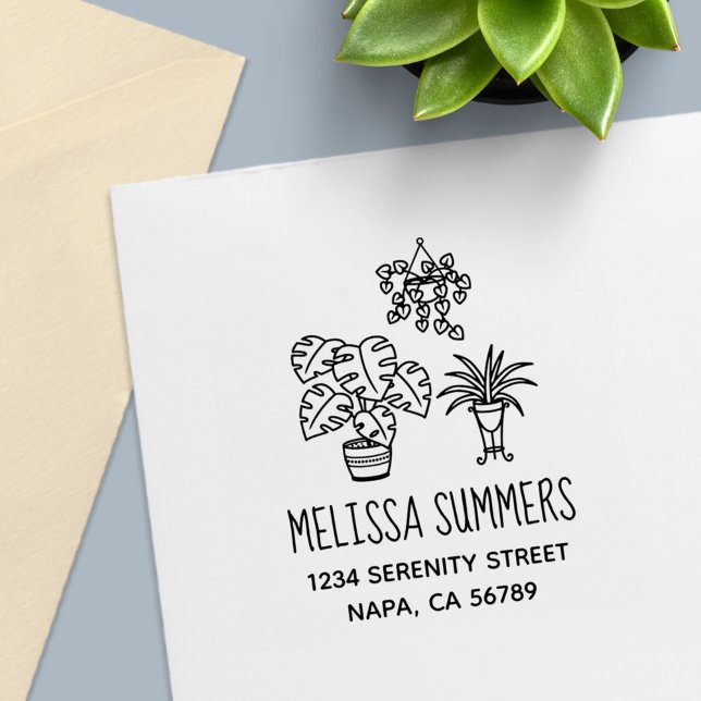 Houseplants Hobby Address Self-inking Stamp (Creator Uploaded)