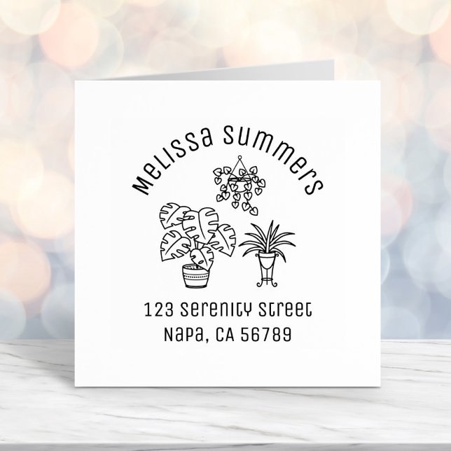 Houseplants Hobby Arch Address Self-inking Stamp (Creator Uploaded)