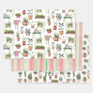 Houseplants Wrapping Paper Sheet