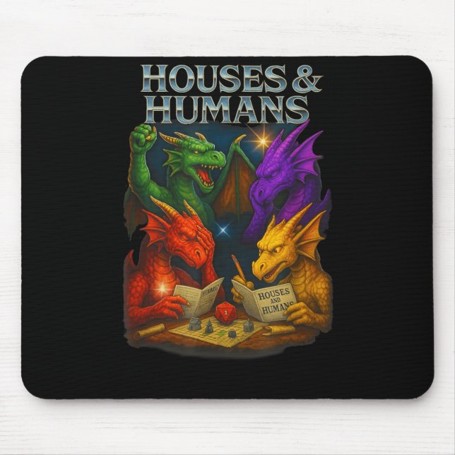 Houses And Humans Funny Novelty Rpg Gamers Men Wom Mouse Pad (Front)