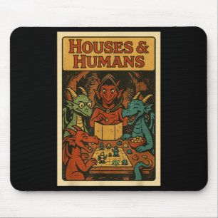 Houses And Humans Funny Rpg Gamer Nerd Gaming Men  Mouse Pad