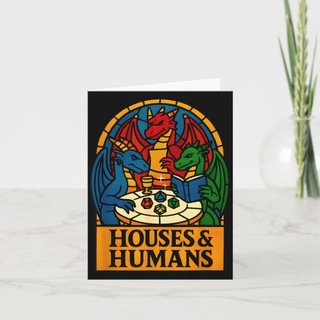 Houses And Humans Funny Rpg Nerdy Gamers Men Women Card (Front)