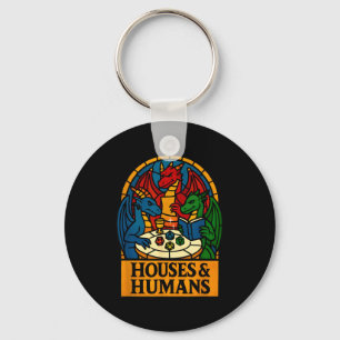 Houses And Humans Funny Rpg Nerdy Gamers Men Women Key Ring