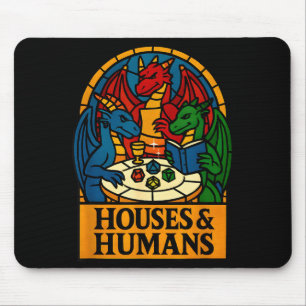 Houses And Humans Funny Rpg Nerdy Gamers Men Women Mouse Pad