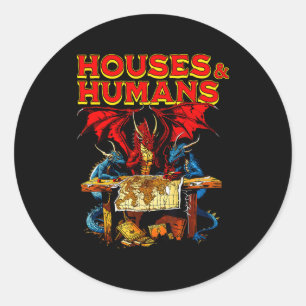 Houses And Humans Vintage Retro 90s Funny Gamer Ga Classic Round Sticker