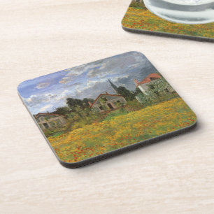 Houses at Argenteuil by Claude Monet, Vintage Art Coaster
