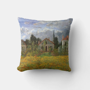 Houses at Argenteuil by Claude Monet, Vintage Art Cushion
