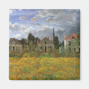 Houses at Argenteuil by Claude Monet, Vintage Art Magnet