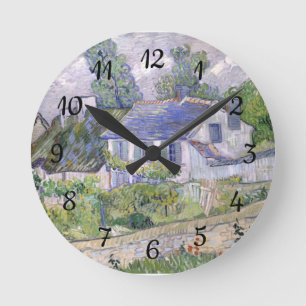 Houses at Auvers Vincent van Gogh Round Clock