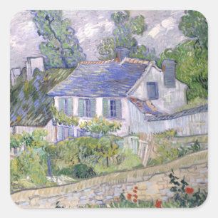 Houses at Auvers Vincent  van Gogh     Square Sticker