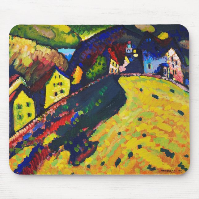 Houses at Murnau, Wassily Kandinsky Mouse Pad (Front)