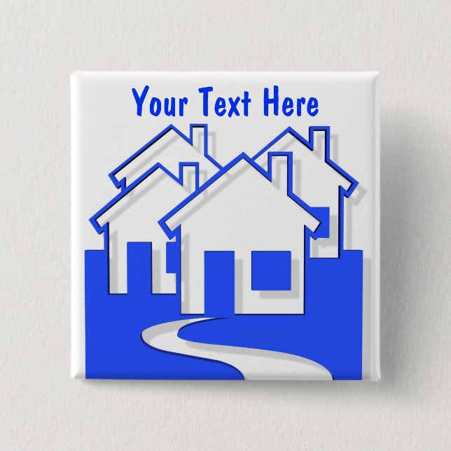 Houses Button Pin (Front)