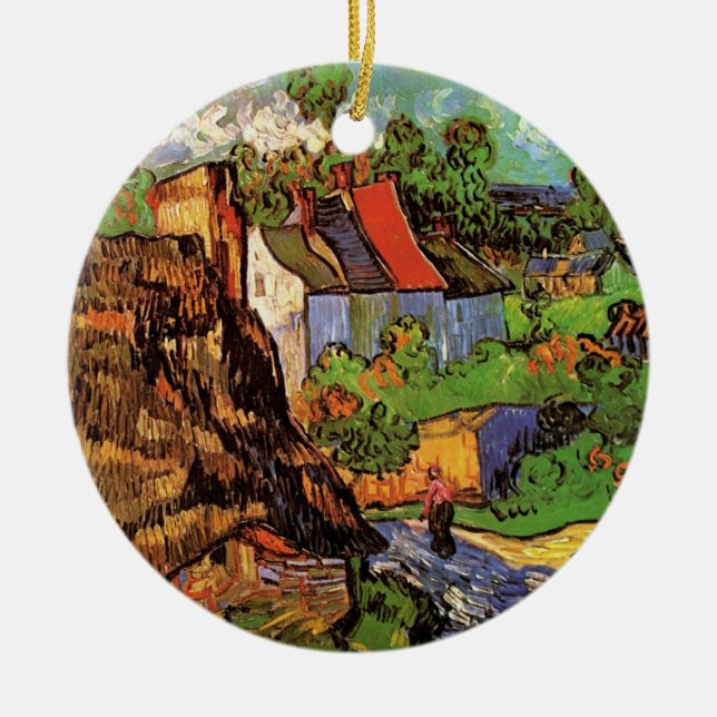 Houses in Auvers by Vincent van Gogh Ceramic Ornament (Front)