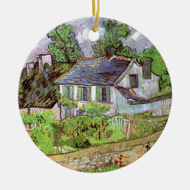 Houses in Auvers by Vincent van Gogh Ceramic Ornament (Front)