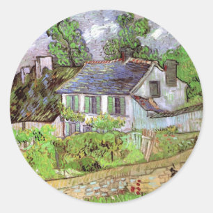 Houses in Auvers by Vincent van Gogh Classic Round Sticker
