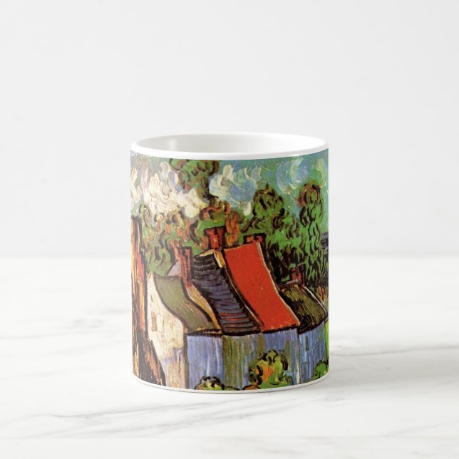 Houses in Auvers by Vincent van Gogh Coffee Mug (Center)
