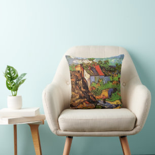 Houses in Auvers by Vincent van Gogh Cushion