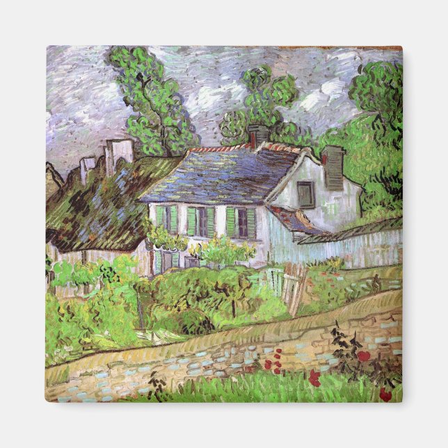 Houses in Auvers by Vincent van Gogh Magnet (Front)