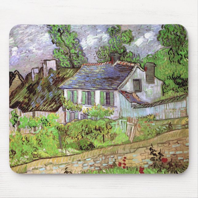 Houses in Auvers by Vincent van Gogh Mouse Pad (Front)