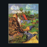 Houses in Auvers by Vincent van Gogh Postcard<br><div class="desc">Houses in Auvers by Vincent van Gogh is a vintage fine art post impressionism architectural painting featuring country cottages with thatched roofs and a road leading into the town of Auvers, France. About the artist: Vincent Willem van Gogh was a Post Impressionist painter whose work was most noteable for its...</div>