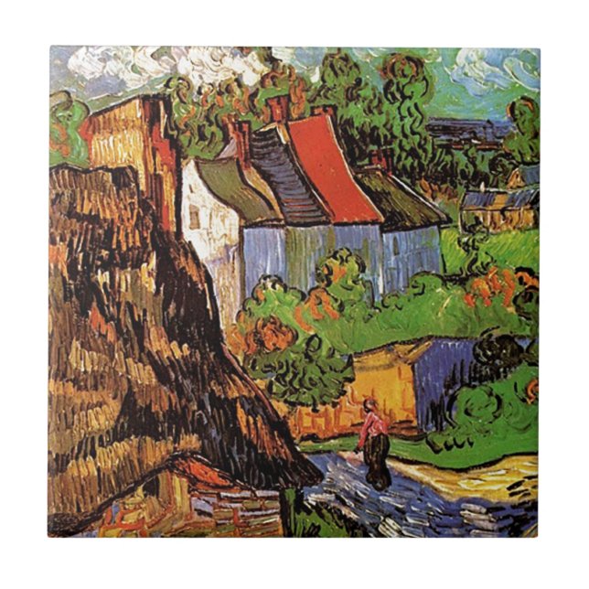 Houses in Auvers, Vincent van Gogh. Village Tile (Front)