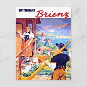 Houses in Brienz, Switzerland Postcard