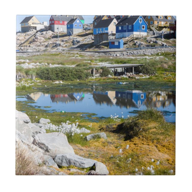 Houses in Greenland Ceramic Tile (Front)