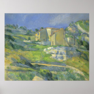Houses in Provence by Paul Cezanne, Vintage Art Poster