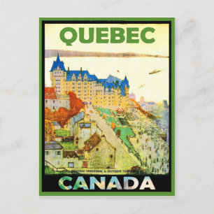 Houses in Quebec, Canada, vintage travel Postcard