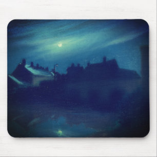 Houses in the Moonlight by Andreas: Mouse Pad