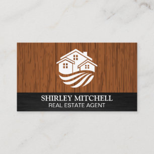 Houses Logo Wood Business Card
