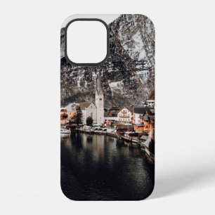 HOUSES NEAR BODY OF WATER AND MOUNTAIN iPhone 12 CASE