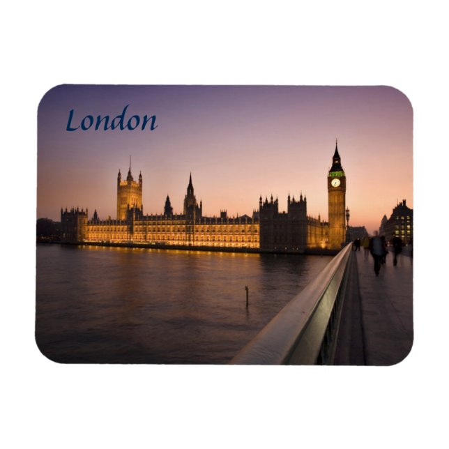 Houses of Parliament in London souvenir photo Magnet (Horizontal)