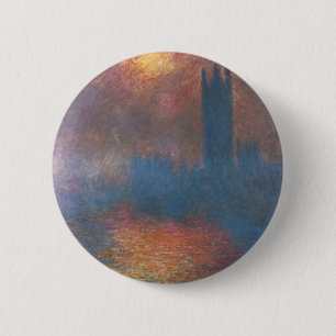Houses of Parliament, London by Claude Monet 6 Cm Round Badge