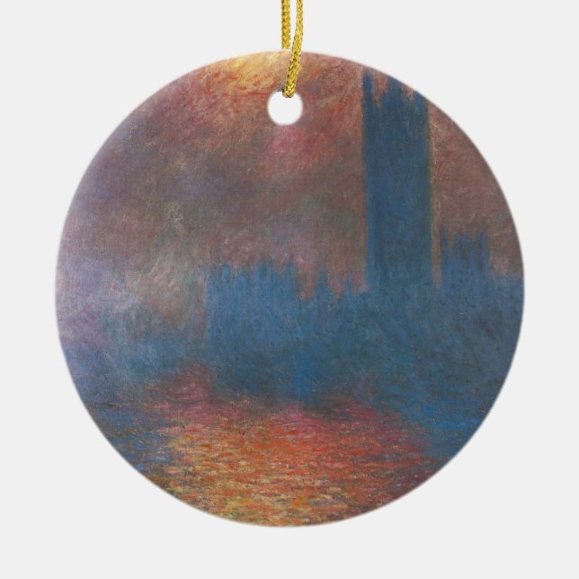 Houses of Parliament, London by Claude Monet Ceramic Ornament (Front)
